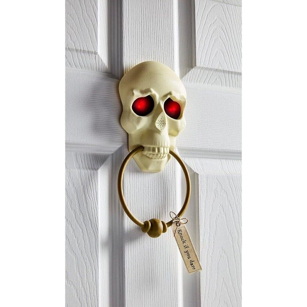 Mud Pie Animated Skull Light Up Doorbell Halloween Haunted House Decor Prop